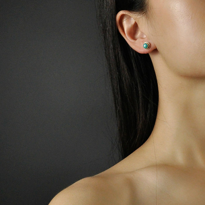 Chinese Handmade Jewelry- Online Shop-Turquoise Tibetan Silver Earrings| LIGHT STONE
