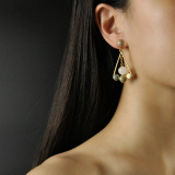 Best Online Earrings -Modern Unique Design- Chinese Hetian Jade Silver Earrings| LIGHT STONE