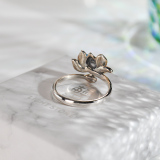 Lotus - Chinese Cloisonne Handmade Enameling Silver Ring - Online Shop | LIGHT STONE