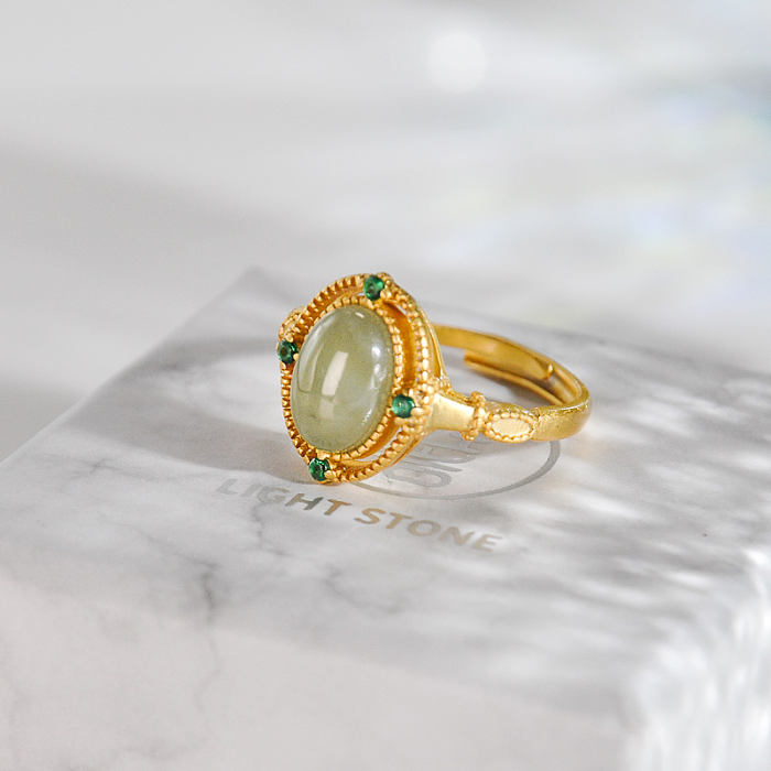 Green Wind - Jade Silver Ring