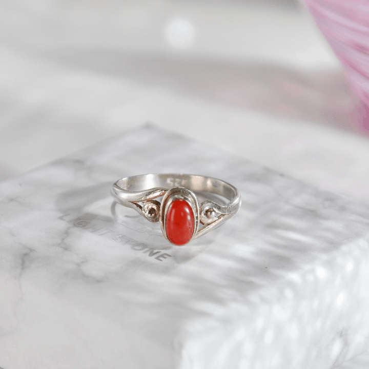 Buy Natural Italian Coral Ring 925 Sterling Silver Ring Solitaire Ring  Statement Ring Red Stone Ring Promise Ring Bridal Ringgift for Her Online  in India - Etsy