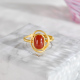 Circle - Vintage Red Agate Silver Ring