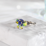 Butterfly - Chinese Cloisonné Silver Ring - Online Shop| LIGHT STONE