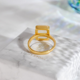 Modern Design Jade Ring - Rectangle - Silver Ring - Online Shop | LIGHT STONE