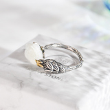 Bird -Chinese Jade Silver Ring - Handmade - Online Shop | LIGHT STONE