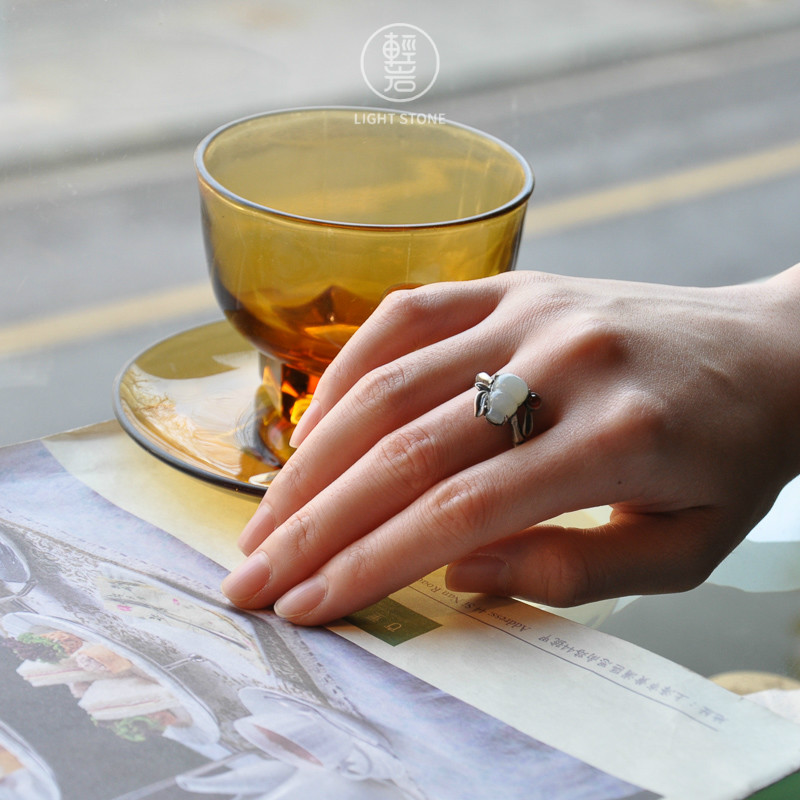 Hulu - Chinese Handmade Jade Silver Ring - Online Shop | LIGHT STONE