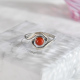 Lucky Clouds - Red Agate Silver Ring