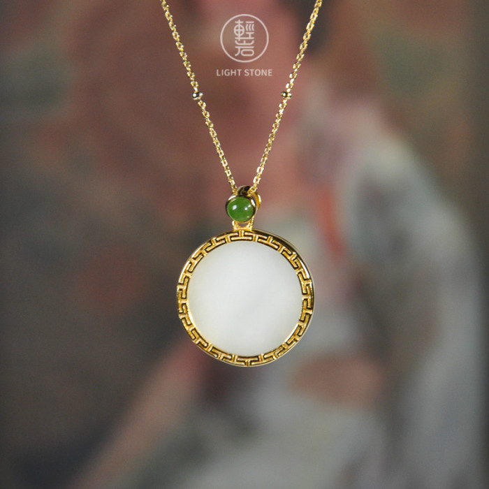  Clouds Pattern - Chinese Jade Silver Necklace - Online Shop | LIGHT STONE