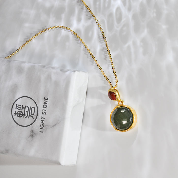 Jade Plaque  - Chinese Green Jade Necklace -  Online Shop | LIGHT STONE
