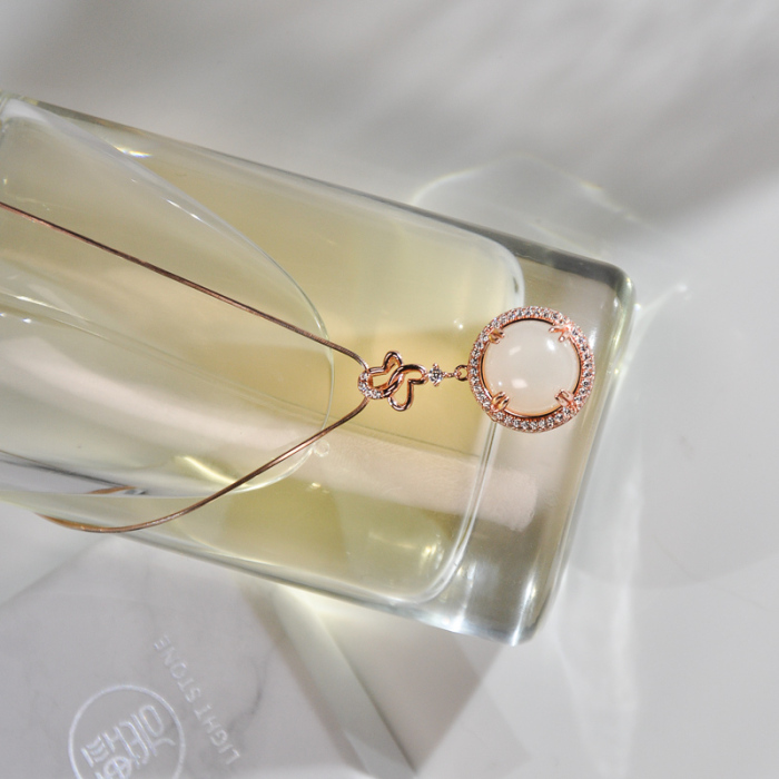  Rose Gold - Chinese White Jade Necklace - Online Shop | LIGHT STONE