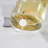  Leaf - White Jade Necklace -Chinese Artisan Jewelry| LIGHT STONE