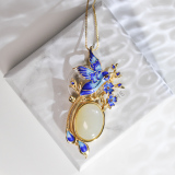 Swallow is Back - Cloisonne Jade Necklace - Chinese Online Shop | LIGHT STONE