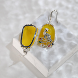 Phoenix - Online Shop - Asian Chinese Artisan Yellow Chalcedony Earrings| LIGHT STONE