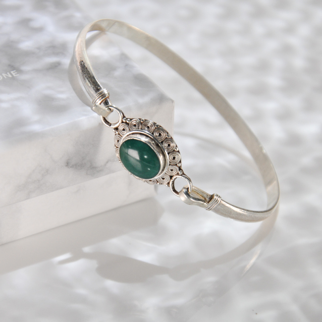 Flower - Turquoise Handmade  Silver Bracelet
