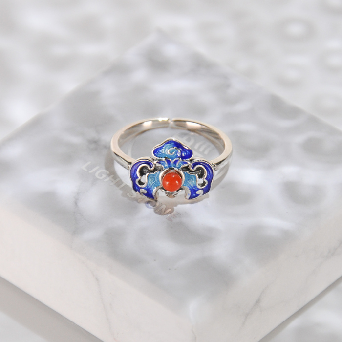Lucky Bat - Chinese Artisan Silver Enamel Silver Ring - Online Shop | LIGHT STONE