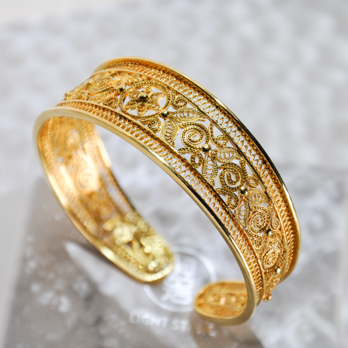 Online Shop - Chinese Handmade Bracelet- Royal Silver Filigree | Light Stone