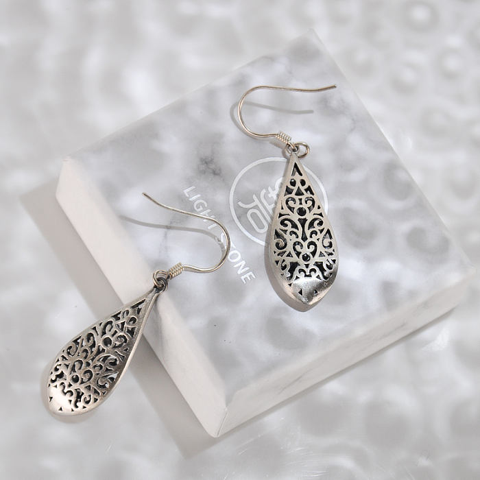 Water Drop - Vintage Silver Earrings