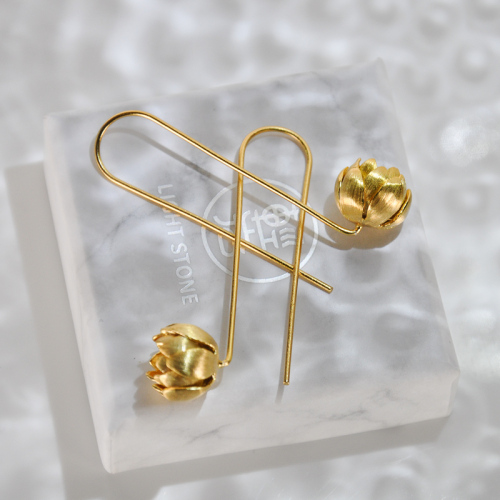 Lotus - Gilt Silver Earrings