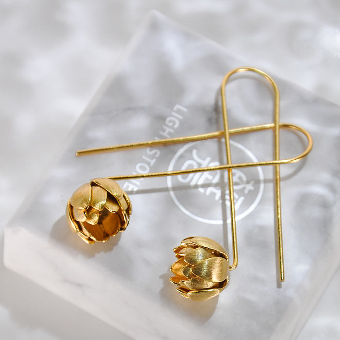 Lotus - Gilt Silver Earrings - Chinese Handmade Jewelry Online Shop | LIGHT STONE