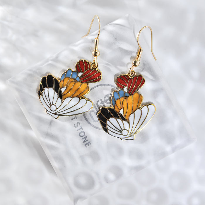 Butterfly - Vintage Jingtai Blue Cloisonne Earrings