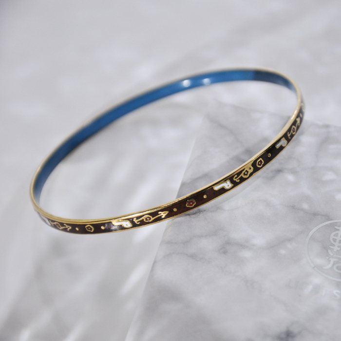 -25% For Two| -33% For Three | Jingtai Blue Vintage Bangle - Middle Size - Cooper Base Cloisonne
