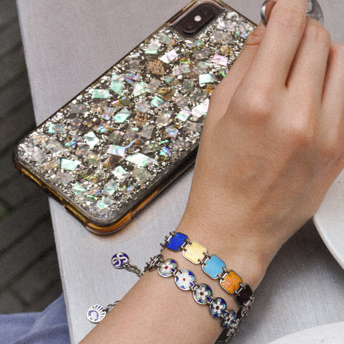 -25% For Two| -33% For Three | Rectangle- Jingtai Blue Vintage Bracelet - Gold - Cooper Base Cloisonne