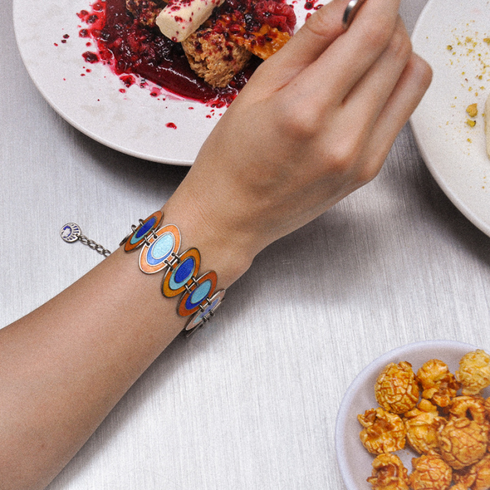 -25% For Two| -33% For Three | Pope - Jingtai Blue Vintage Bracelet - Gold - Cooper Base Cloisonne