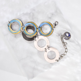 -25% For Two| -33% For Three | Round - Jingtai Blue Vintage Bracelet - Gold - Cooper Base Cloisonne