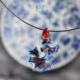 Goldfish -  Cloisonne 925 Silver Necklace
