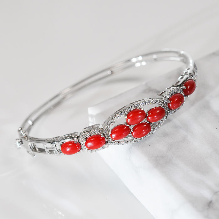 Beans - Red Coral 925 Silver Bracelet