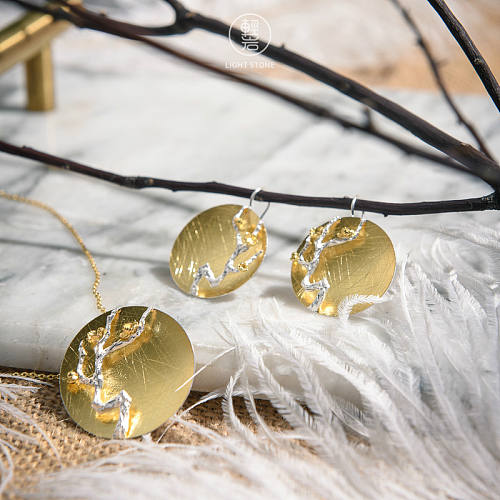 Gold Plum Blossom - 925 Silver Necklace