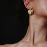 Gold Plum Blossom - 925 Silver Earrings