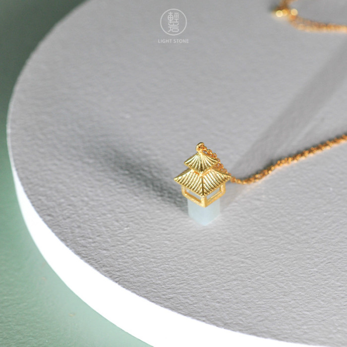 Light Green Fairy - Shelter - Hetian Jade Necklace