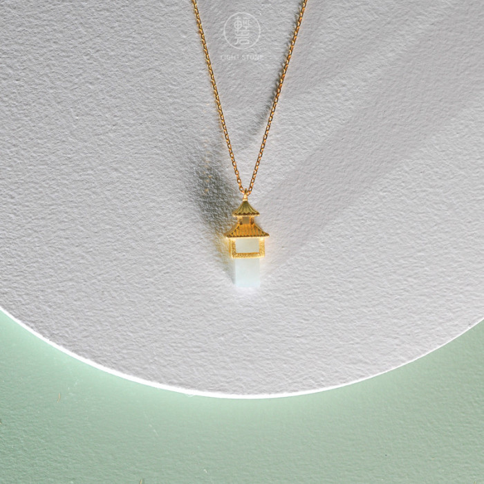 Light Green Fairy - Shelter - Hetian Jade Necklace