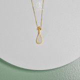 Online Necklace Shop - Special Gift - Pipa - Lute - White Enamel Necklace | Light Stone 