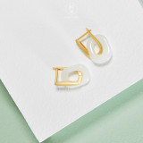 Oval Circle - Jadeite 925 Sterling Silver Earrings