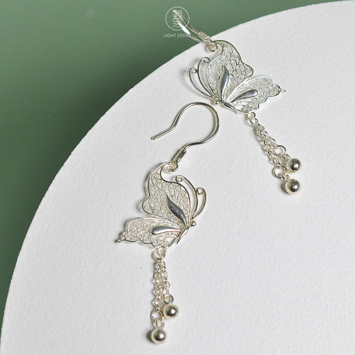 Filigree Butterfly - 999 Fine Silver Earrings
