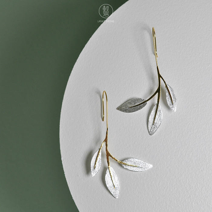 Leaves  - 925 Sterling Silver Earrings
