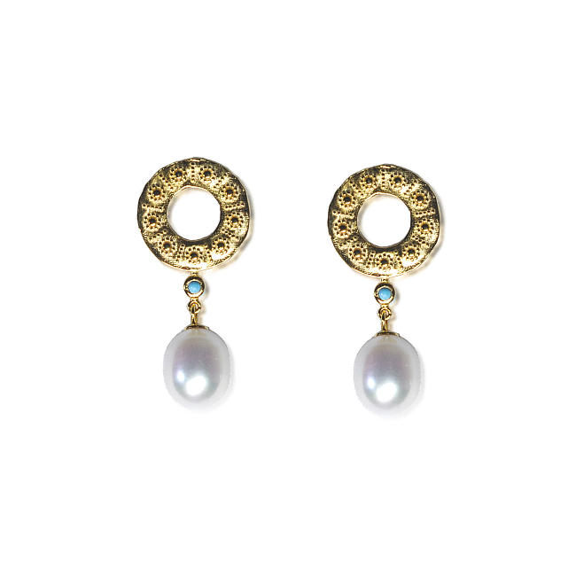 Sunrise - Silk Road - Freshwater Pearls - Sterling Silver Earrings