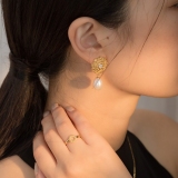 Lotus - Silk Road - Freshwater Pearls - Luxury Sterling Silver Earrings