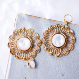Wave Wheel - Silk Road - Mother of Pearl - Sterling Silver Earrings