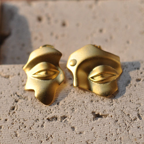 Buddha Smile Ear Stud - 925 Sliver Earrings - Sterling Silver - Designer Jewelry