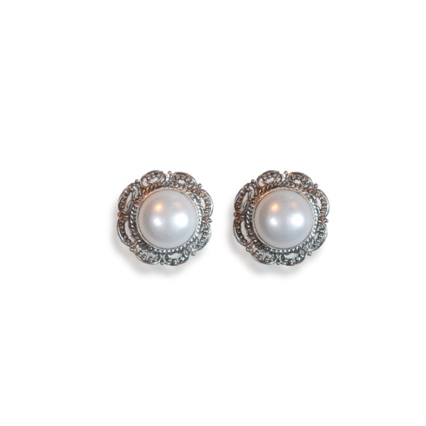 Bali Pearl Ear Stud - 925 Sliver Earrings - Sterling Silver - Handmade