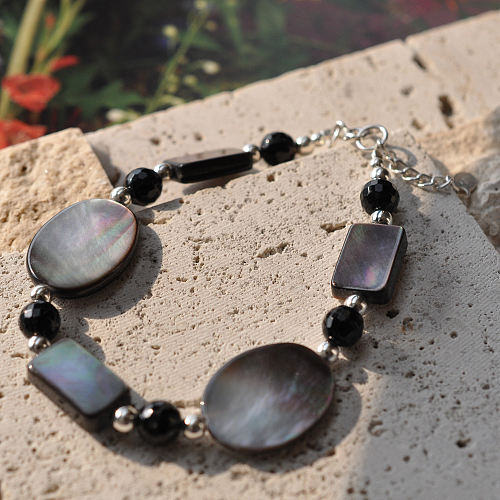 Bali Colorful Bracelet- Mother of Pearl - Sterling Silver - Handmade