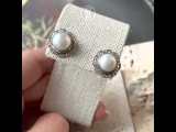 Bali Pearl Ear Stud - 925 Sliver Earrings - Sterling Silver - Handmade