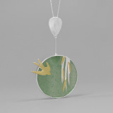 Swallow - Aventurine -  Sterling Silver Necklace