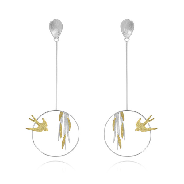 Swallow - Sterling Silver 925 Earrings