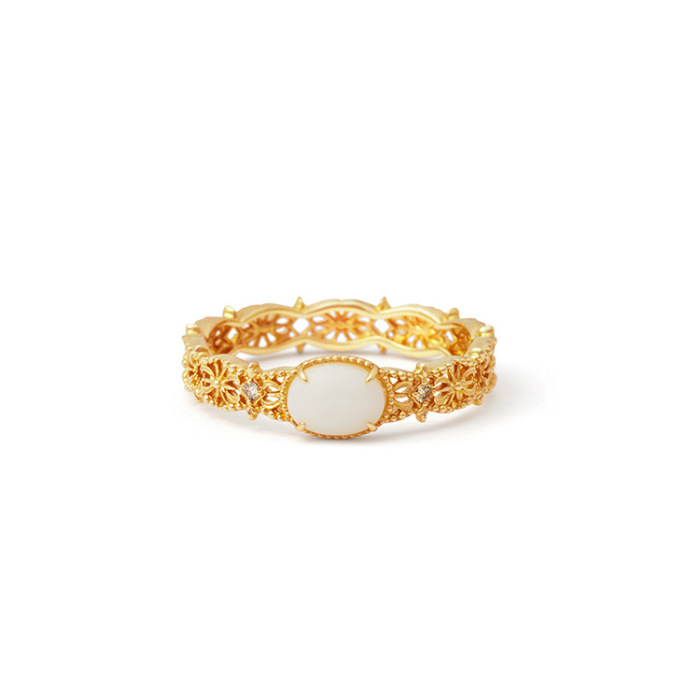 Ocean - White Coral - 925 Silver Ring
