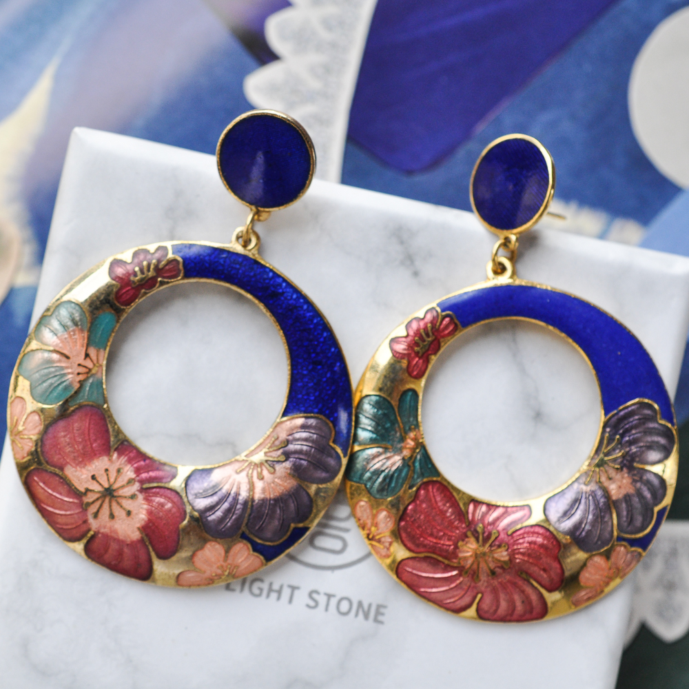 Vintage on sale cloisonne earrings