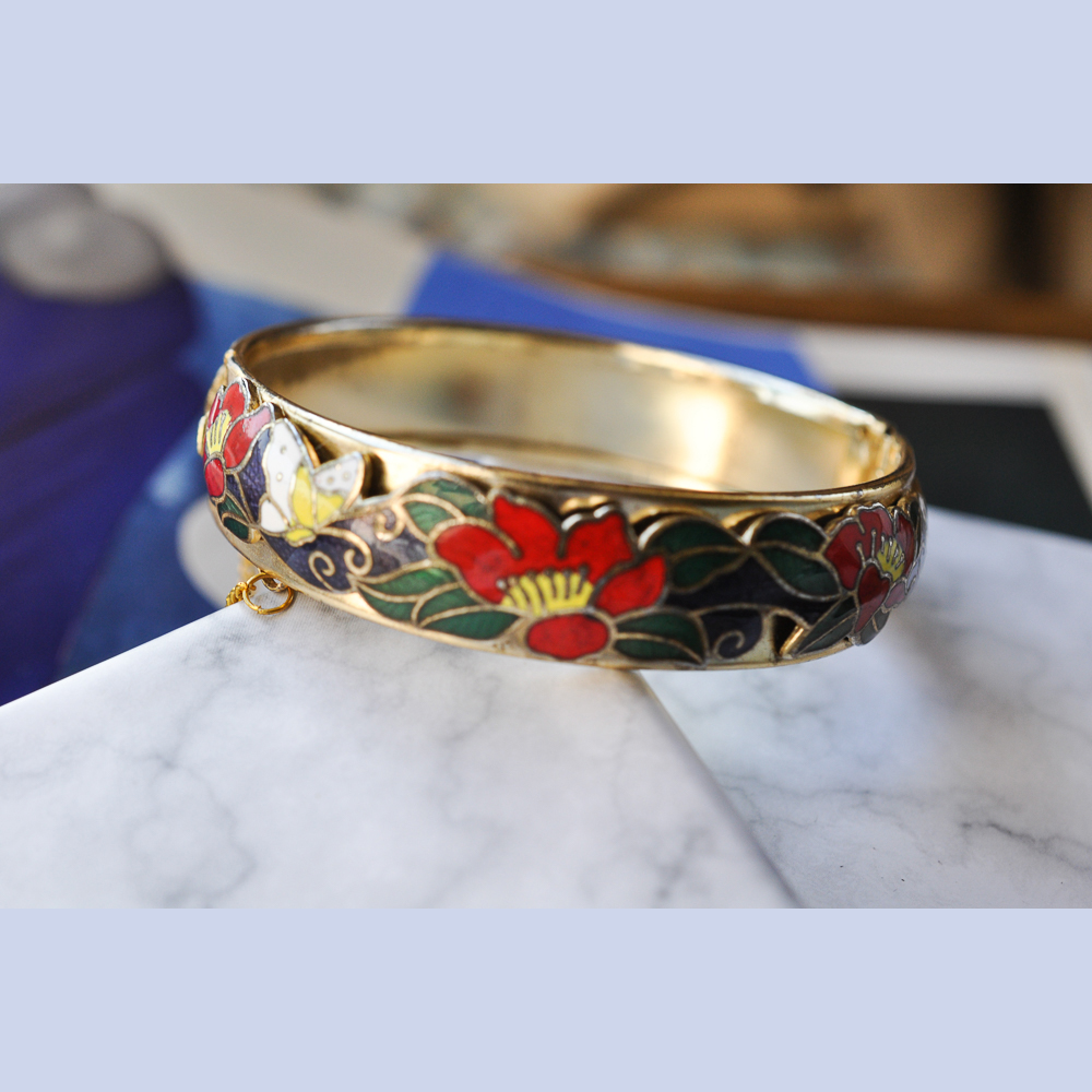 Vintage Enamel hotsell Cloisonne bracelet